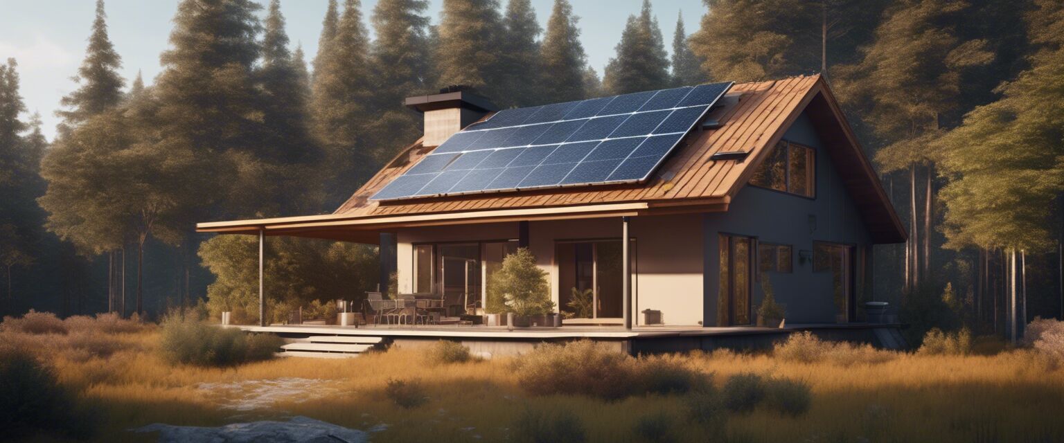 Off-grid home with solar panels