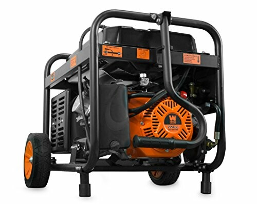 Portable gas generator with wheels and handle