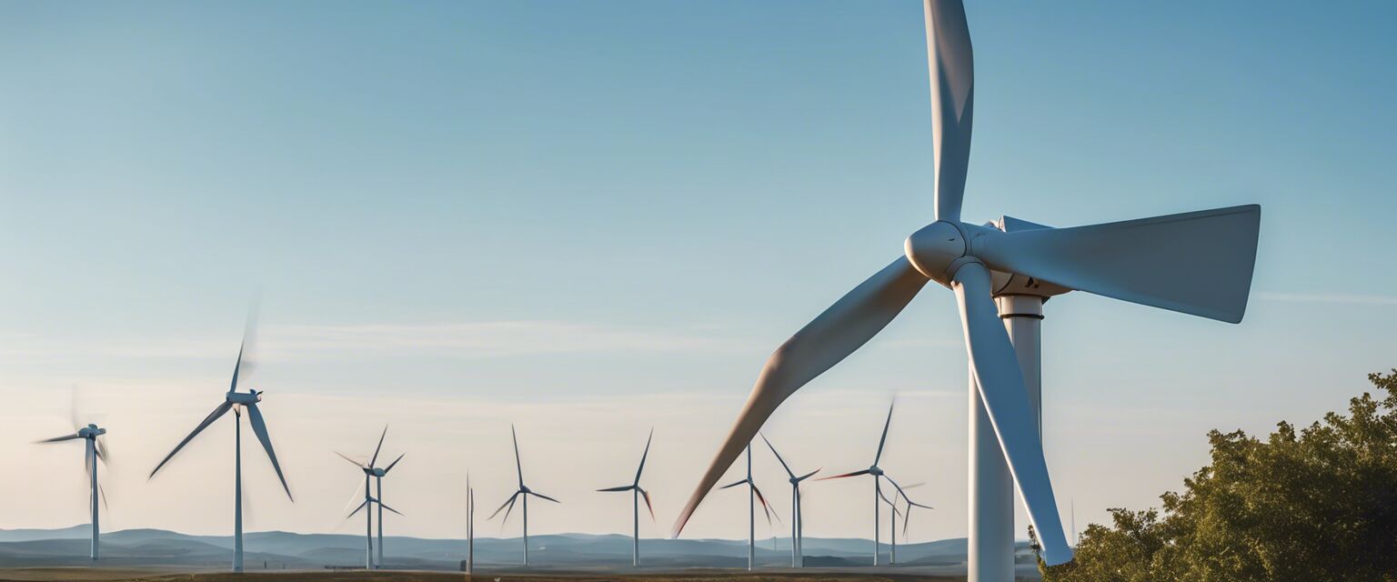 Small wind turbine spinning in the breeze